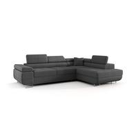 ECKSOFA Monaro Mit Schlaffunktion - Dunkelgrau, Holzwerkstoff/Textil (275/202cm) - Fun Möbel