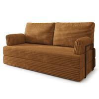 BETTSOFA SILAR aus Schaumstoff Kordstoff Orange Schlaffunktion - Orange, Textil (170/86/80cm) - MASSENO