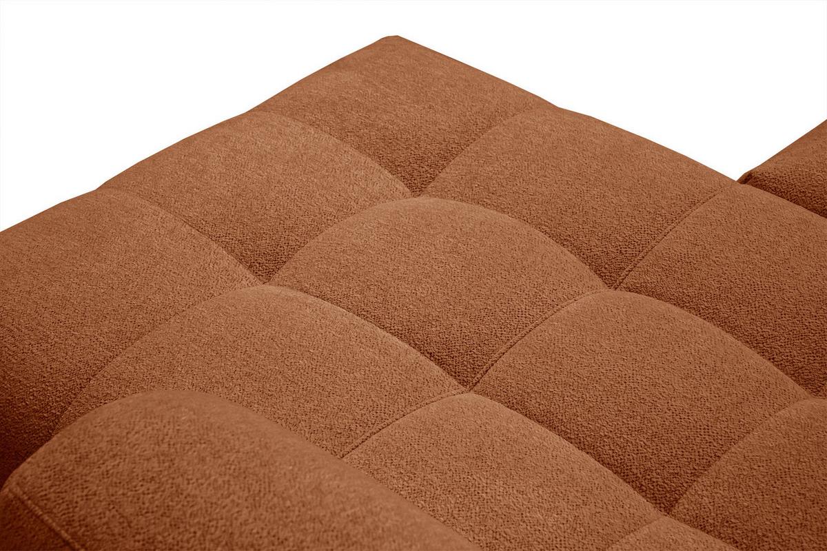 ECKSOFA SALVINI 4-Sitzer, dunkelorange - Dunkelorange/Schwarz, Holzwerkstoff/Textil (292/158cm) - Wozimo
