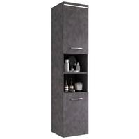 BADEZIMMERSCHRANK Paso mit 2 Türen Dunkel Grau - 35 x 35 x 160 cm - Grau, Holz (35/160/35cm) - Badplaats