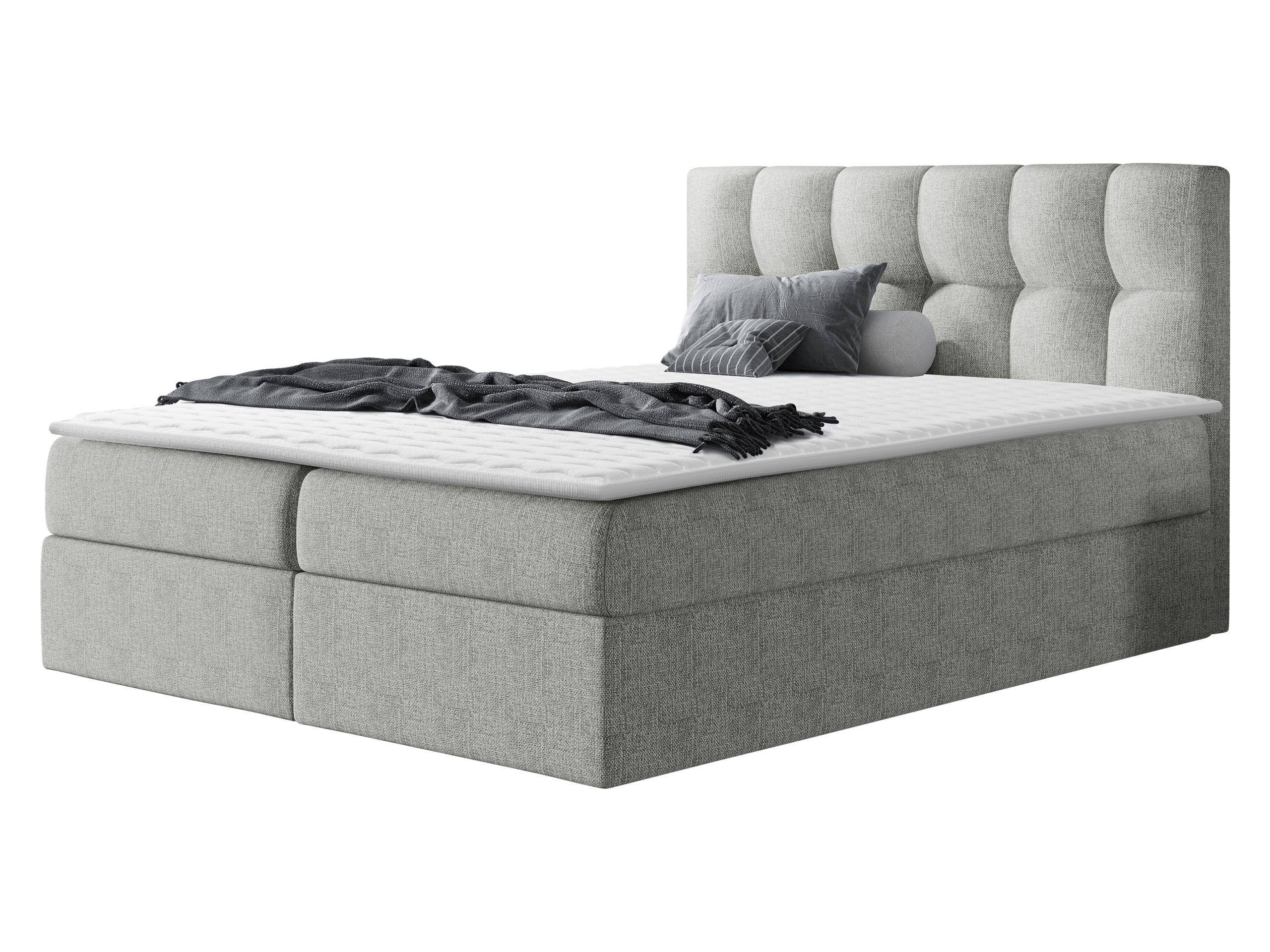 BOXBETT Rico - H3 - Hellgrau, Holz/Textil (160/200cm) - MIRJAN24