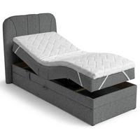BOXSPRINGBETT Romeo, Einzelbett mit elektrischer Matratzenverstellung, 90x200 cm, Dunkelgrau - Dunkelgrau, Textil (90/200cm) - Beautysofa
