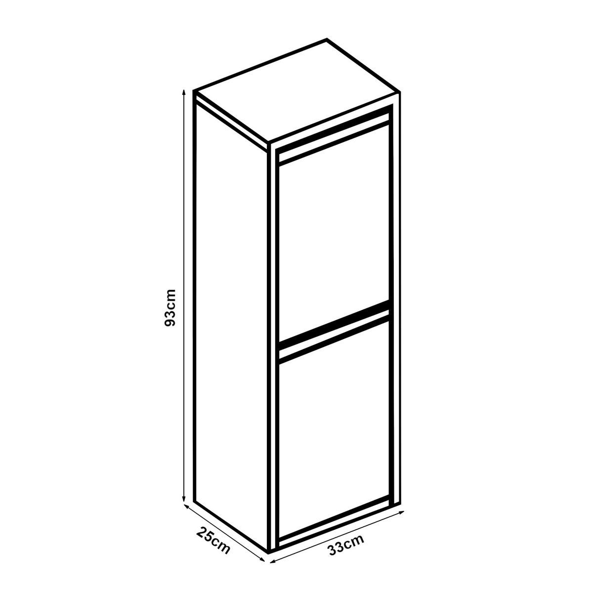 MÜLLTRENNSCHRANK Sollentuna - Creme, Kunststoff/Metall (33/93/25cm) - [en.casa]