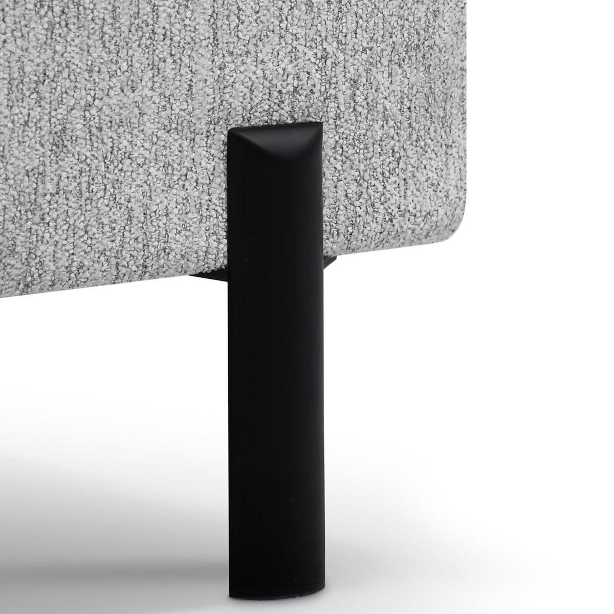 ECKSCHLAFSOFA Sora Mini mit verstellbaren Kopfstützen und Schlaffunktion, Chenille-Stoff, Hellgrau, Links - Hellgrau/Schwarz, Textil (285/190cm) - Beautysofa