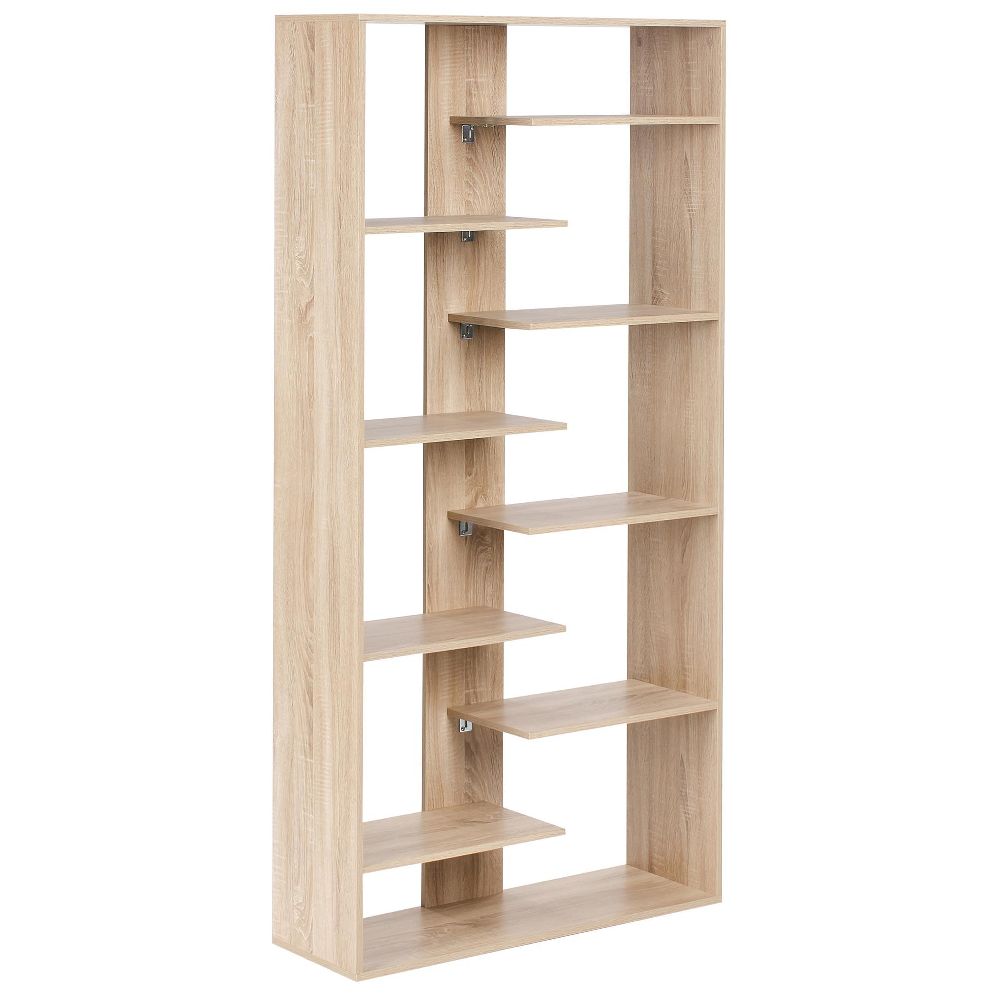 BÜCHERREGAL mit 8 Ebenen 180 cm Hellbraun Fontas - Hellbraun, Holzwerkstoff (90/180/29cm) - Beliani
