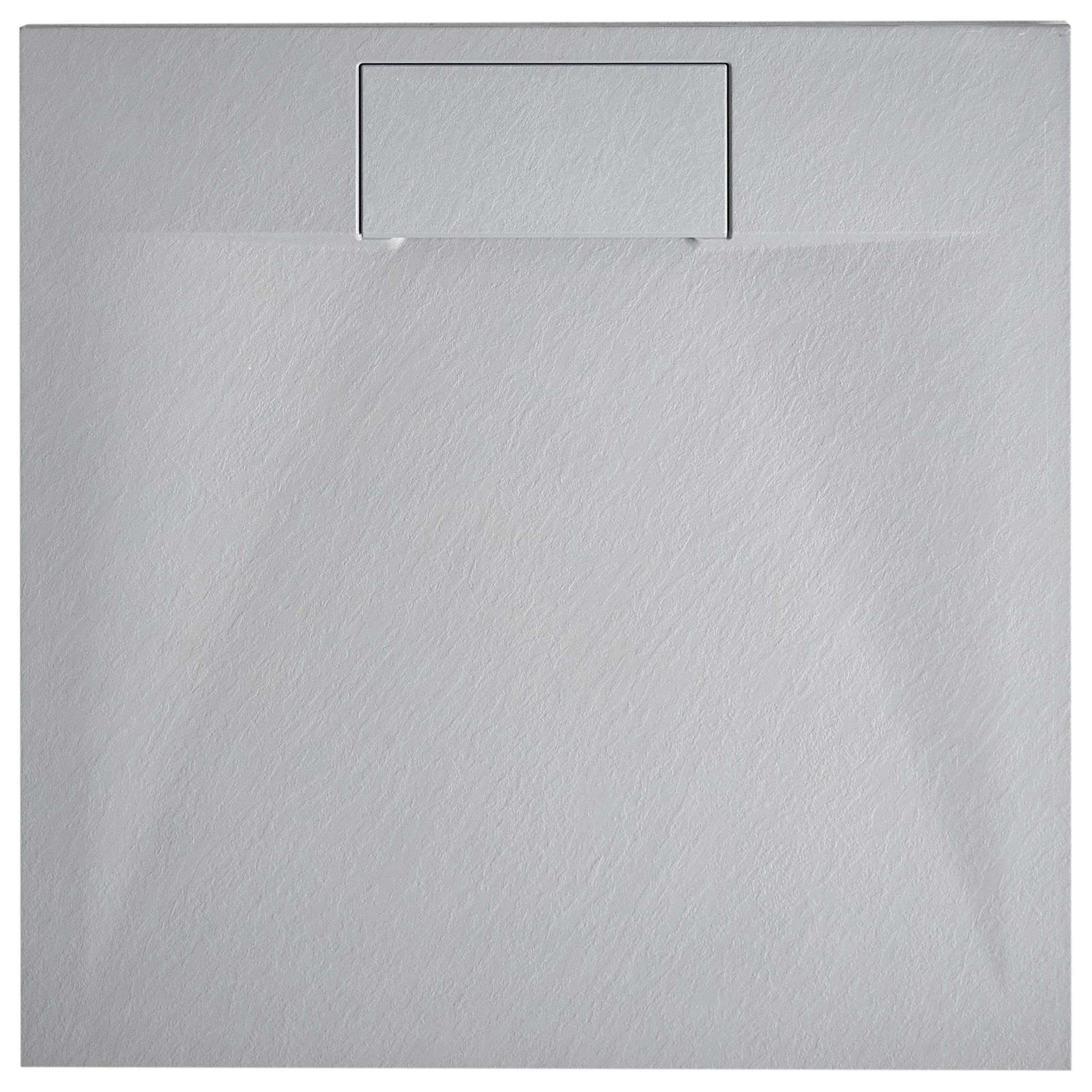 DUSCHWANNE 90/90/3 cm Grau Azzurro - Dunkelgrau/Grau, Kunststoff (90/3/90cm) - Beliani