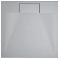 DUSCHWANNE 90/90/3 cm Grau Azzurro - Dunkelgrau/Grau, Kunststoff (90/3/90cm) - Beliani