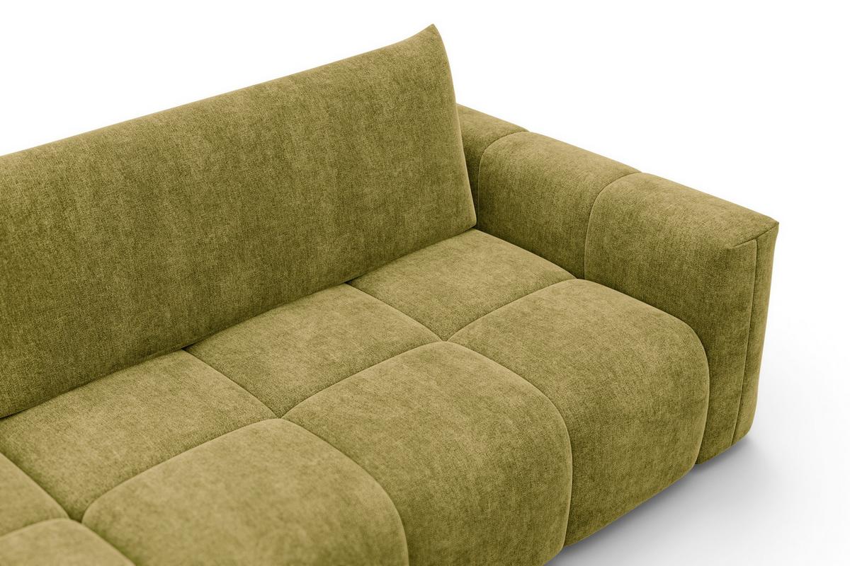 ECKSOFA VERONA 4-Sitzer links, Khaki - Schwarz/Grün, Holz/Textil (266/173cm) - Courtois Laville