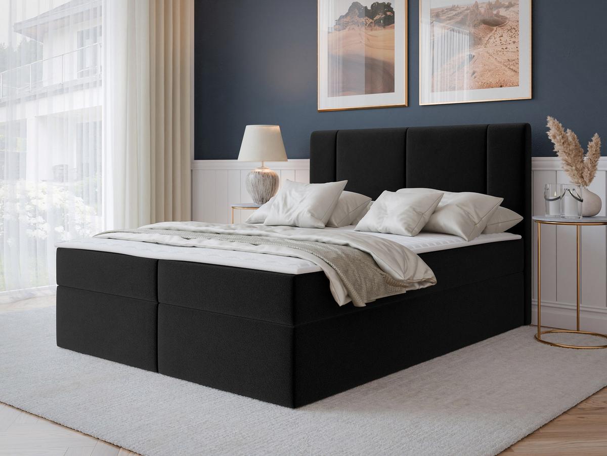 BOXBETT Michelle 160x200 - H3 - Schwarz, Holzwerkstoff/Kunststoff (160/200cm) - MIRJAN24