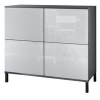 KOMMODE Rova Weiß Hochglanz - Weiß Hochglanz, Holzwerkstoff (92.5/83.5/35cm) - Vladon