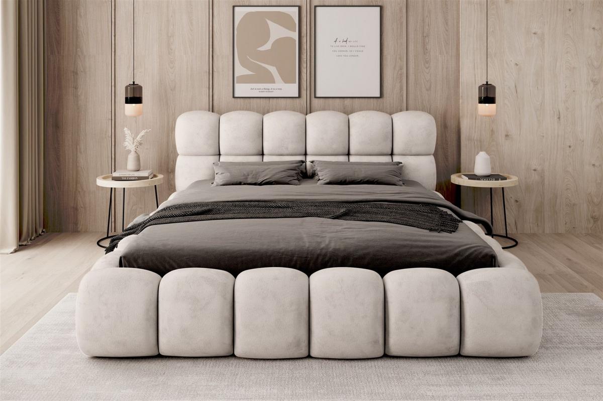 POLSTERBETT Aurelia - Creme, Holzwerkstoff/Textil (140/200cm) - Fun Möbel