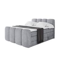 BOXBETT mit Matratze H3|H4 und Lattenrost - NINA-Z KING - 140x200 cm Monolith - Hellgrau - Hellgrau, Holzwerkstoff (140/200cm)