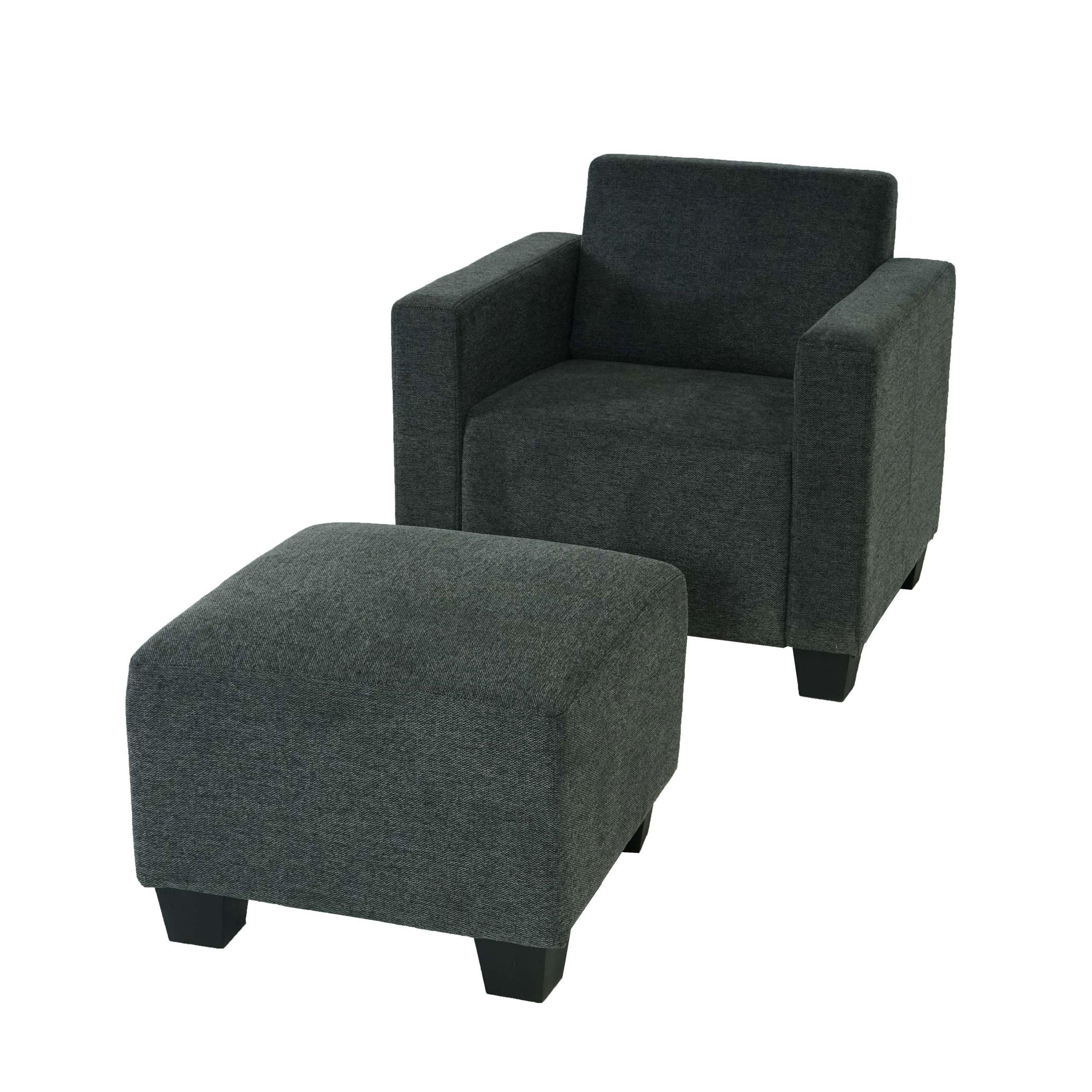 SESSEL MIT OTTOMANE Anthrazit - Anthrazit, Textil (58/76/58cm) - MCW