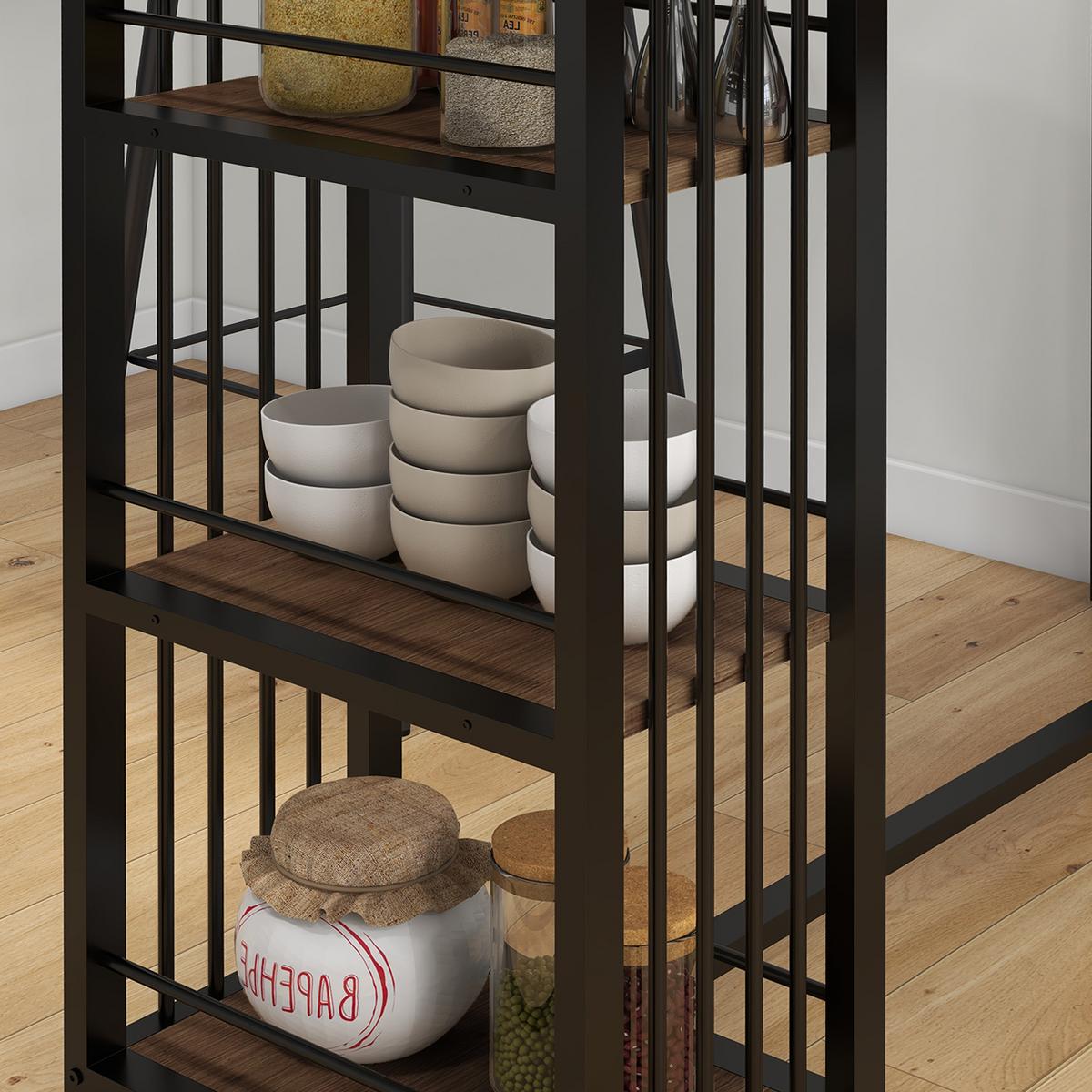 BARTISCH, Spanplatte, Stahl, Braun - Braun, Kunststoff (120/40/105cm) - HOMCOM