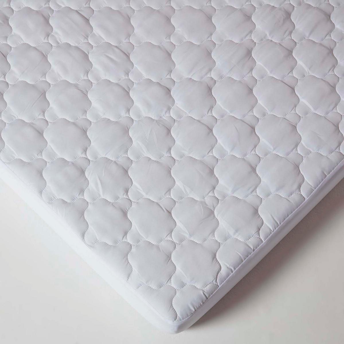MATRATZENSCHONER 150/200 cm, samtweich & gepolstert - Weiß, Textil (150/200cm) - Homescapes