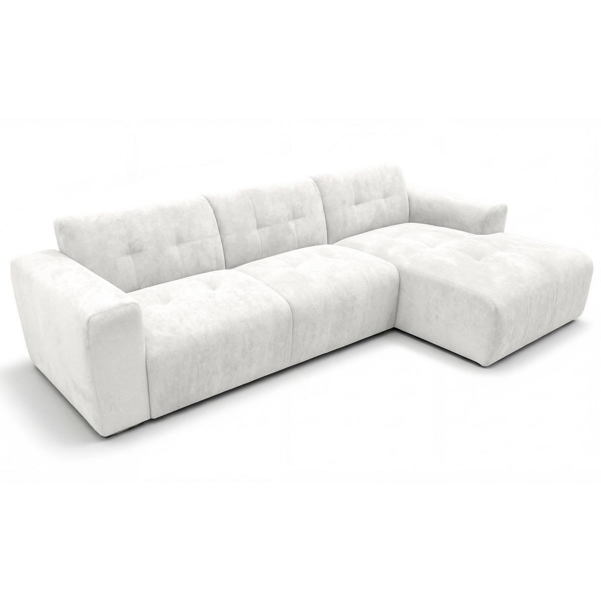 ECKSOFA L Form Corlu Weiß 310/165/78 cm – stilvolle kleine Eckcouch Rechts - Schwarz/Weiß, Kunststoff/Textil (165/310cm) - AX Living