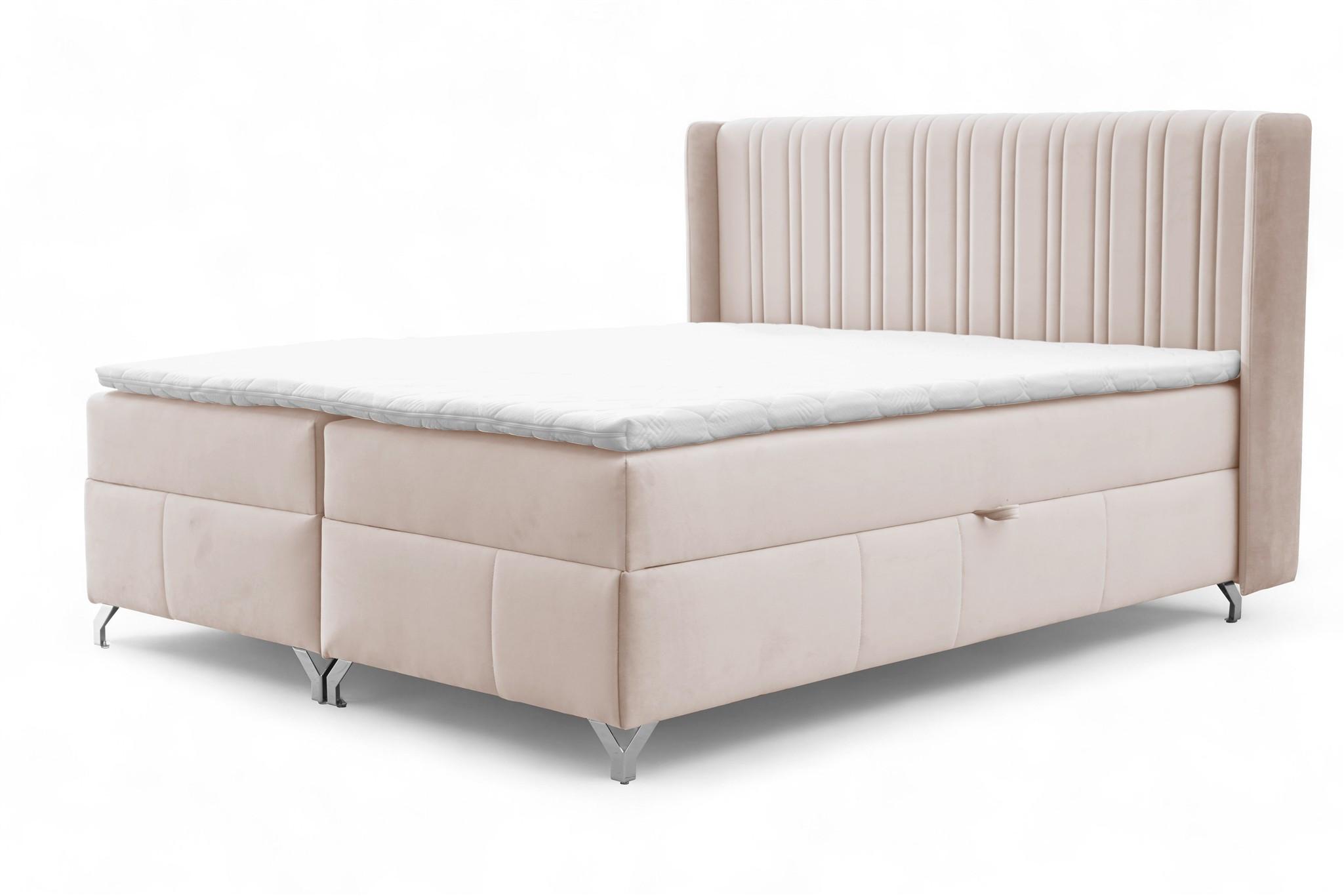 BOXBETT Damien - Creme, Holzwerkstoff/Textil (120/200cm) - Fun Möbel