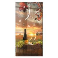 WANDUHR aus Glas 30x60 cm - Wein Natur - Multicolor, Glas (30/60/0.4cm) - TULUP