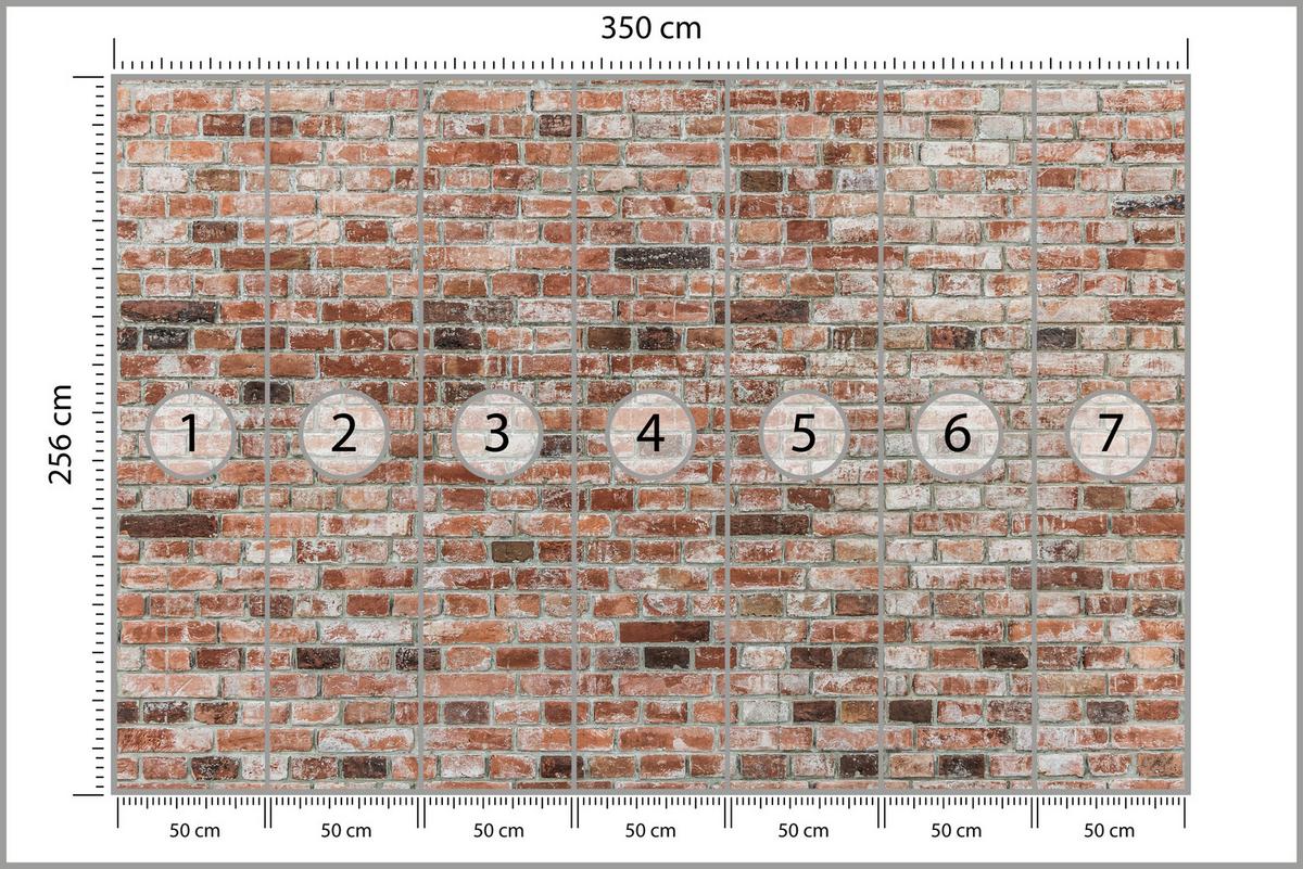 FOTOTAPETE für Büro Ziegelmauer Wand Abstraktion 350x256 - Braun, Papier (350/256cm) - Muralo