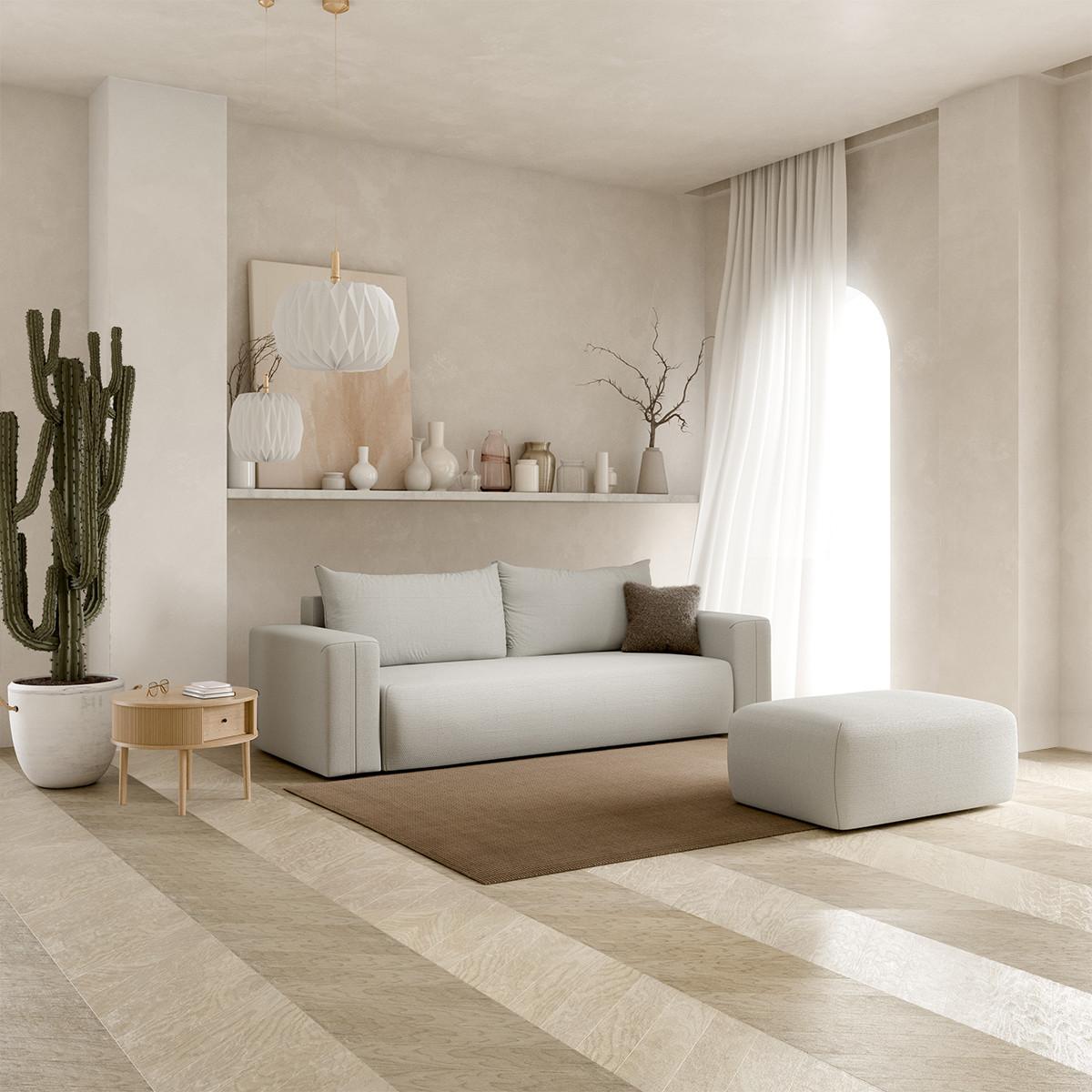 SOFA Bliss 3 Sitzplätze Hellgrau - Grau, Holz (252/72/97cm) - Petits-meubles
