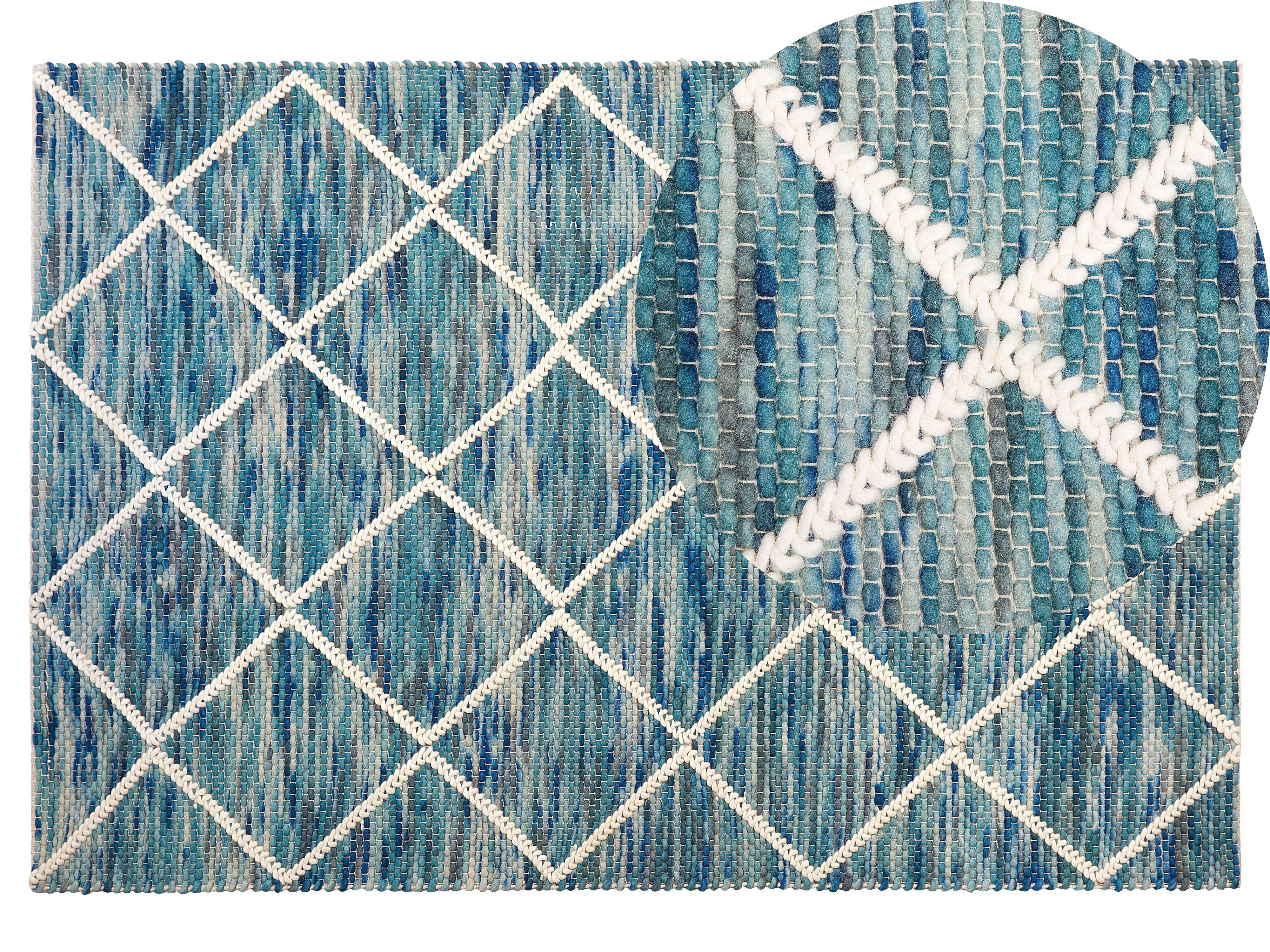 KURZFLOR-TEPPICH Belenli 200/140 cm - Blau, Textil (140/200cm) - Beliani