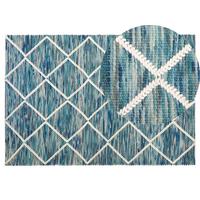 KURZFLOR-TEPPICH Belenli 200/140 cm - Blau, Textil (140/200cm) - Beliani