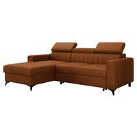 ECKSOFA Milano, Seite: Links LC+2R - Schwarz/Bronzefarben, Holz/Textil (236/172cm) - MIRJAN24