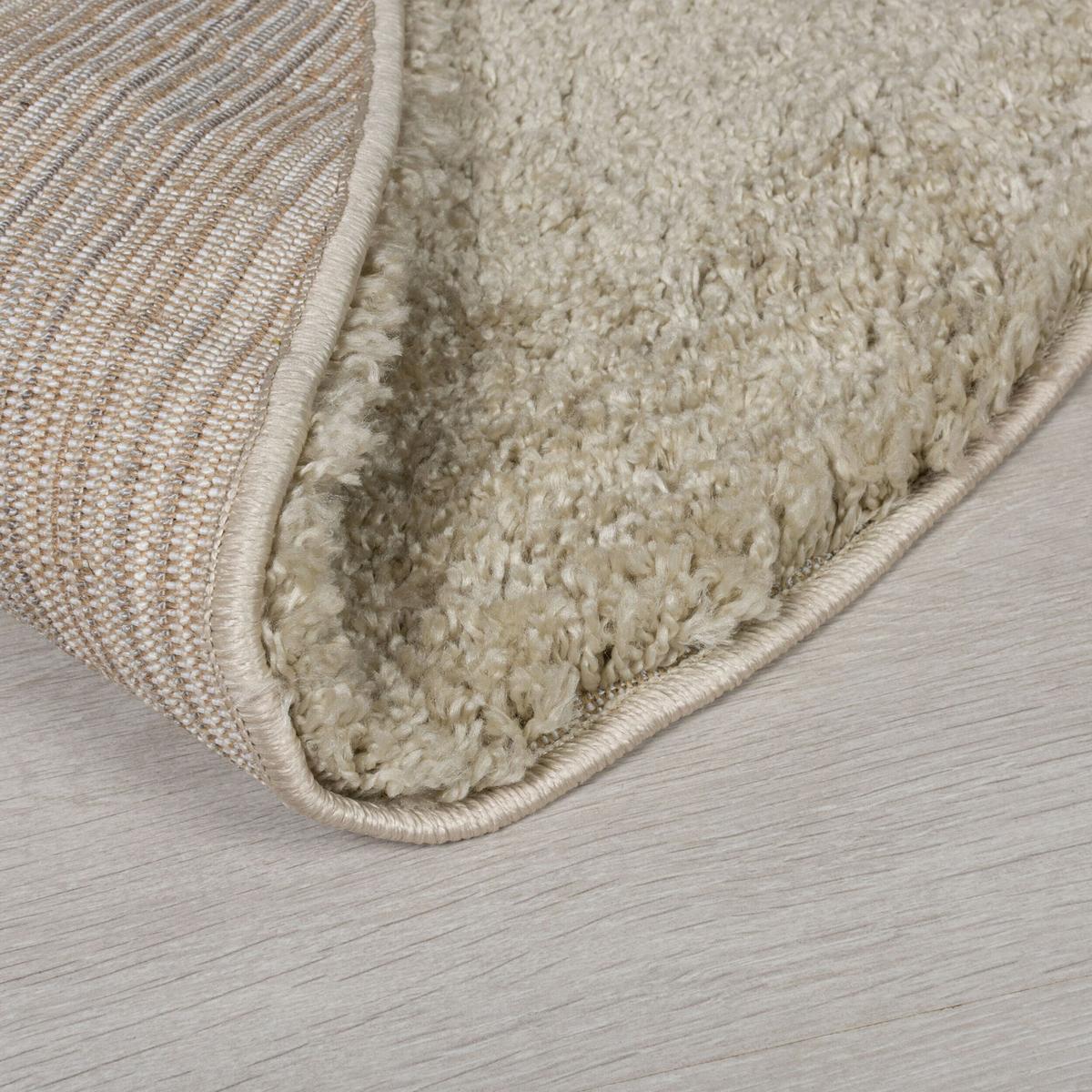 TEPPICH LYNE, einfarbig, Beige, Ø 133 cm - Beige, Textil (133/133cm) - KADIMA DESIGN