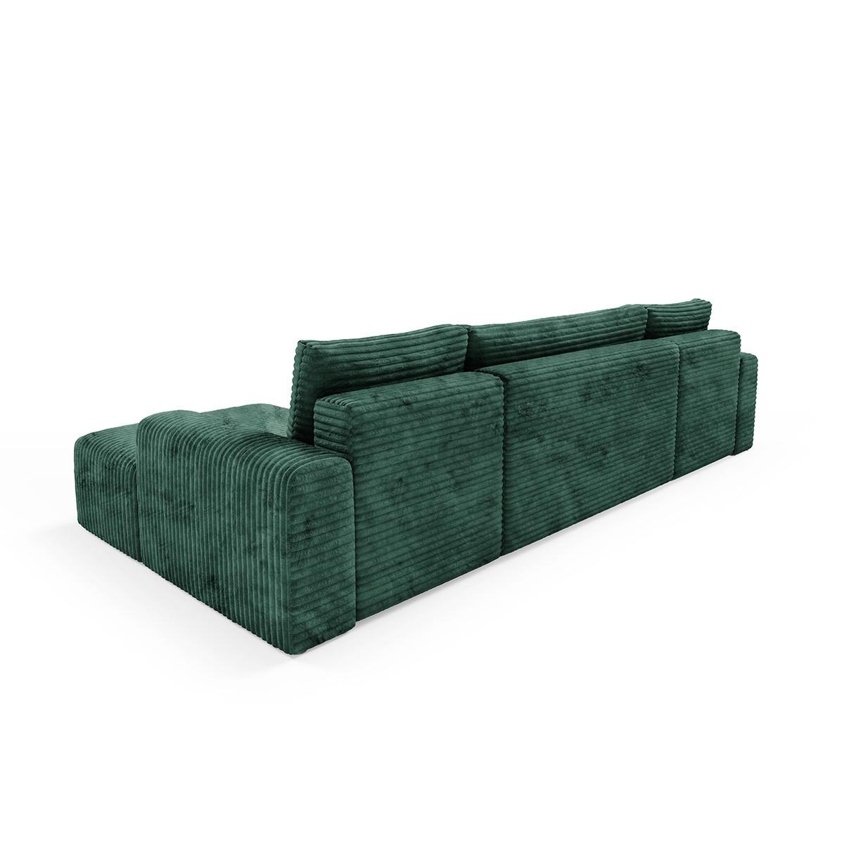 PANORAMASOFA Romeo 5 Sitzplätze Tannengrün - Grün, Holz (345/92/163cm) - Petits-meubles