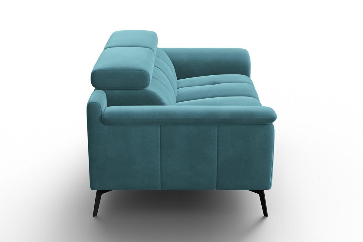 SOFA FIERO 2-Sitzer, Minter Veloursstoff - Schwarz/Mintgrün, Holz/Textil (170/82/103cm) - Courtois Laville