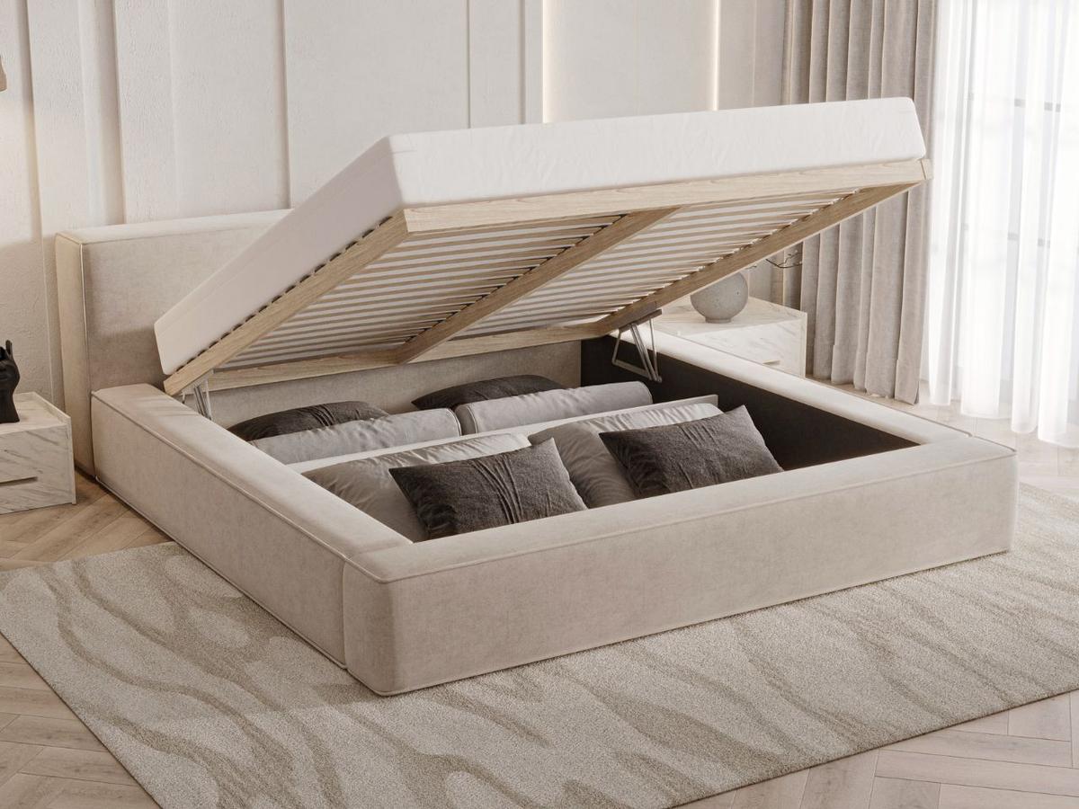 POLSTERBETT Mali 140x200 Beige - Beige, Textil (140/200cm) - Graingold