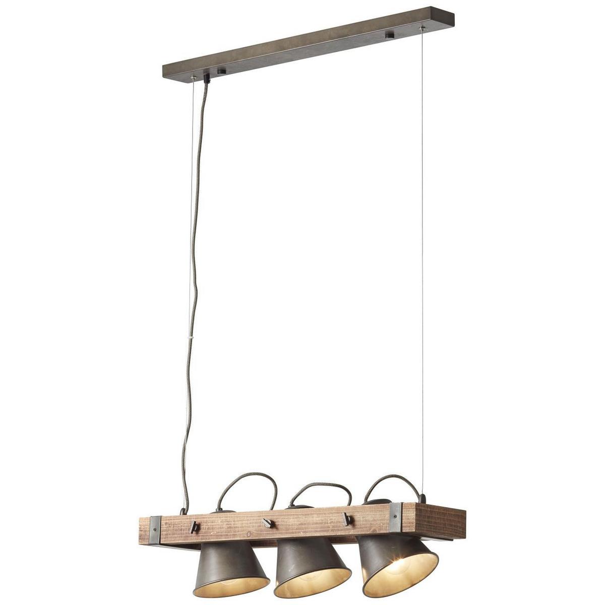 PENDELLEUCHTE Decca 85873/46 - Schwarz, Holz (20/70/115cm) - Brilliant