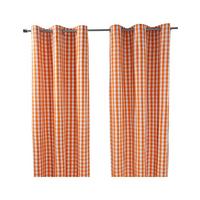 ÖSENVORHANG Karomuster blickdicht 2er-Set, 137/228 cm - Orange, Textil (137/228cm) - Homescapes