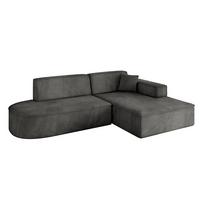 ECKSOFA Ottomane Rechts IREA-L1-v4 - 232x165x77 cm Ecru - Anthrazit, Holzwerkstoff/Textil (232/165cm) - ALTDECOR
