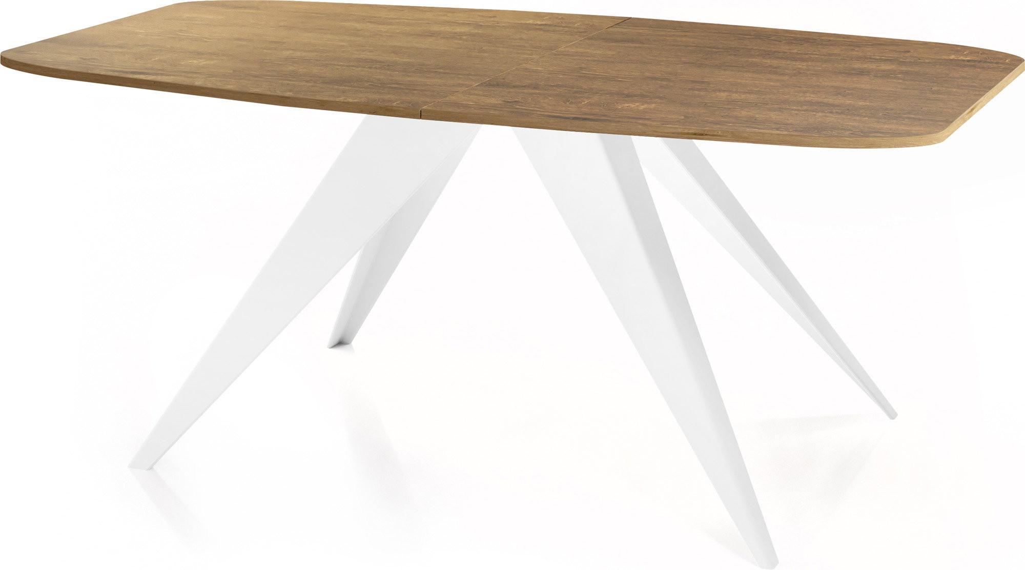 ESSTISCH Fatina rechteckig ausziehbar, Lefkas Eiche 180-218/90/76 cm - Alteiche/Weiß, Holzwerkstoff/Metall (90/220/76cm) - WFL GROUP