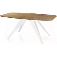 ESSTISCH Fatina rechteckig ausziehbar, Lefkas Eiche 180-218/90/76 cm - Alteiche/Weiß, Holzwerkstoff/Metall (90/220/76cm) - WFL GROUP