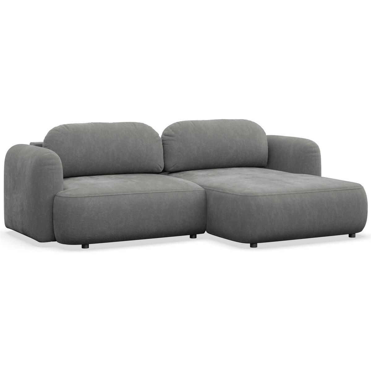 ECKSOFA Tvoya graues Chenille - Schwarz/Grau, Kunststoff/Textil (175/267cm) - Selsey