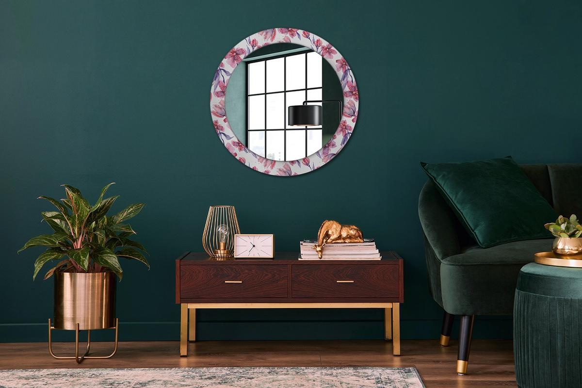 SPIEGEL Rund Ø 70 cm mit Aufdruck - Pink, Glas (70/70/0.4cm) - Wallfluent
