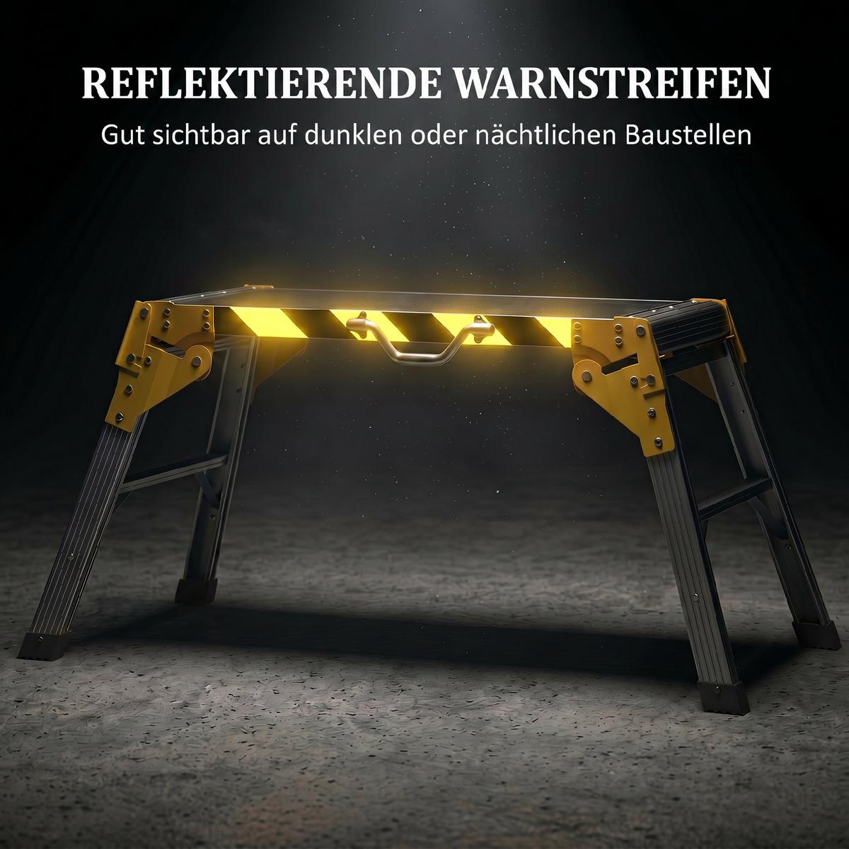WERKBANK Aluminiumlegierung Schwarz - Schwarz, Metall (32/50/110cm) - HOMCOM