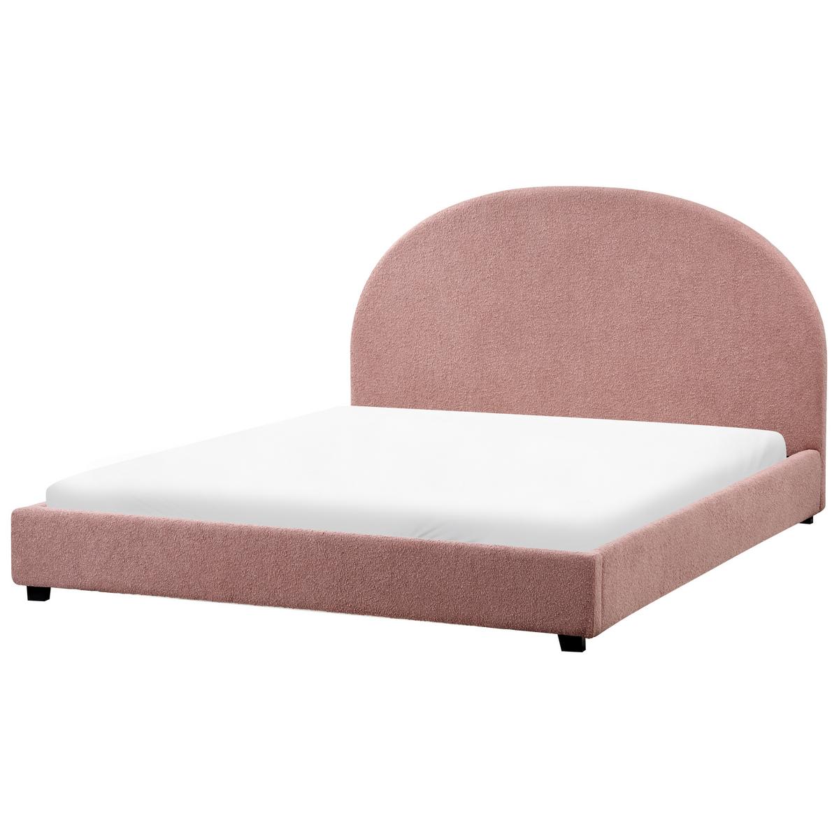 BETT mit Lattenrost 160/200 cm Pastellrosa Vaucluse - Pink, Textil (160/200cm) - Beliani