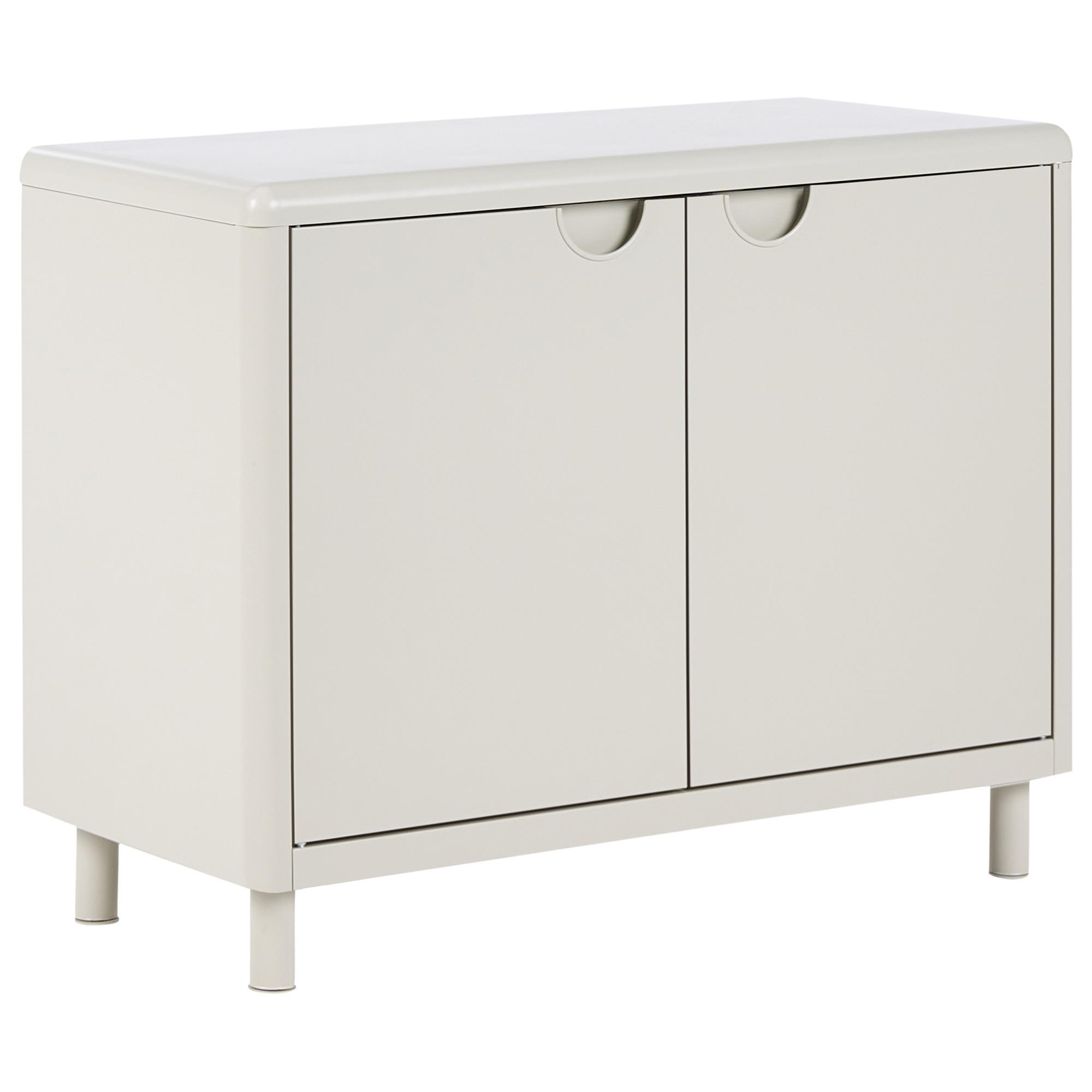 SIDEBOARD mit 2 Türen Hellbeige Korvo - Beige, Metall (90/70/42cm) - Beliani