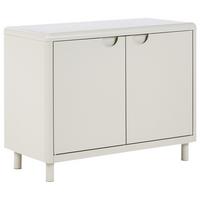 SIDEBOARD mit 2 Türen Hellbeige Korvo - Beige, Metall (90/70/42cm) - Beliani