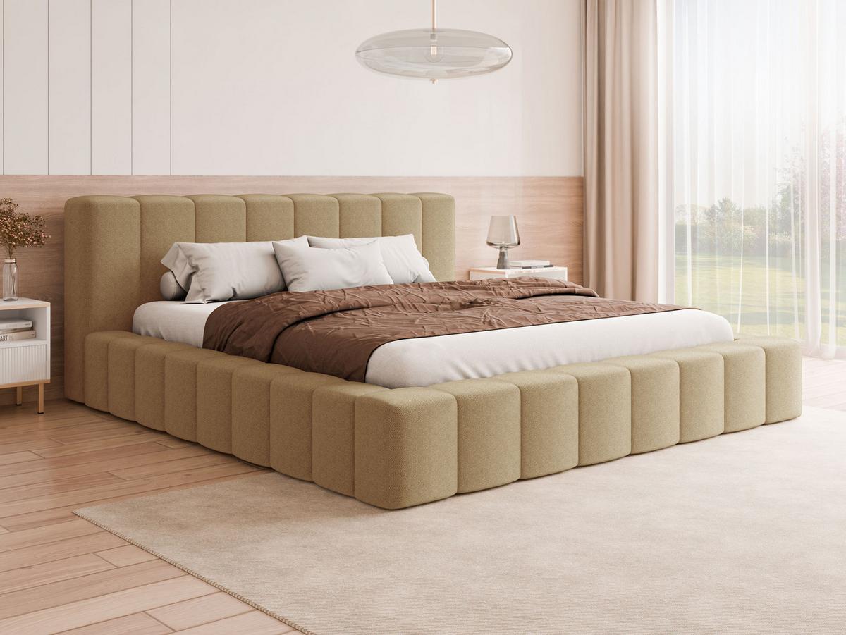 POLSTERBETT Makira - Beige, Holz/Holzwerkstoff (120/200cm) - MIRJAN24