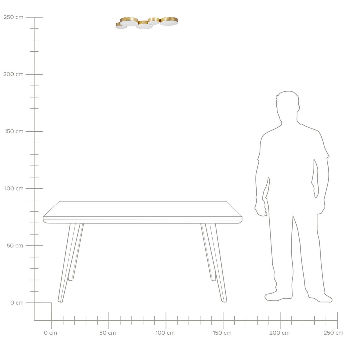 DECKENLEUCHTE Luga 20/54/3 cm - Goldfarben, Metall (20/54/3cm) - Beliani