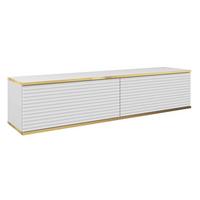 TV-HÄNGEBOARD Mucalma Weiß mit geriffelten Fronten 135 cm - Weiß, Holzwerkstoff (135/30/32cm) - Selsey