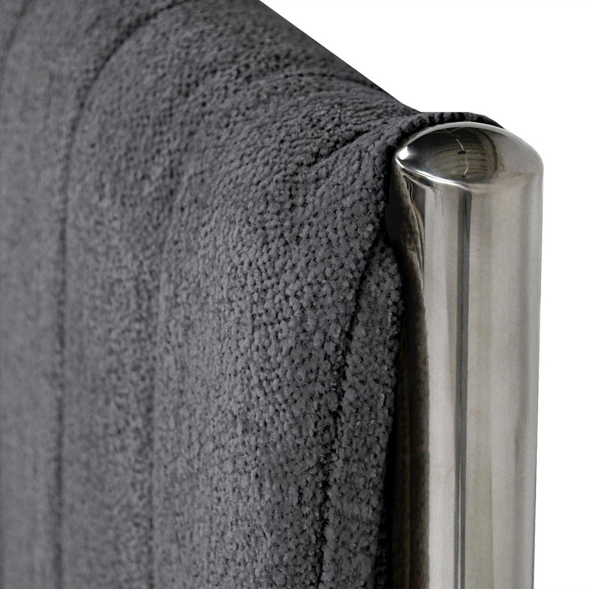 POLSTERBETT Calma mit Schaumstoffmatratze 10 cm, 2 Bettkastenschubladen, 160x200 cm, Bouclé-Stoff, Dunkelgrau - Dunkelgrau, Textil (160/200cm) - Beautysofa