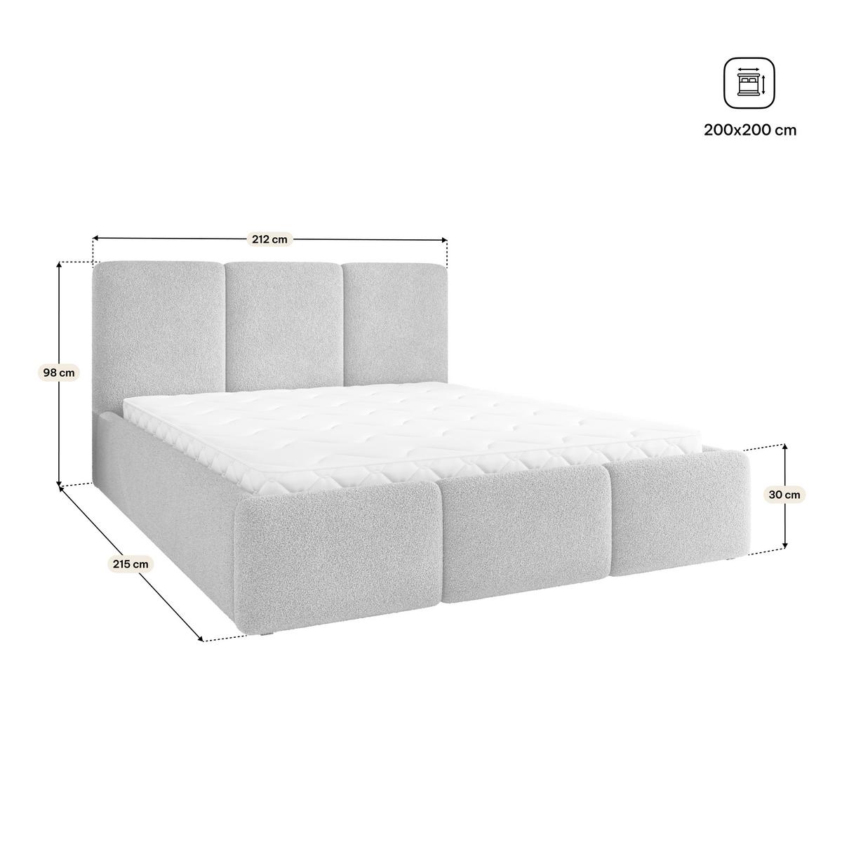 POLSTERBETT MORENA Q 200x200 cm mit Bettkästen - Orange - Orange, Holz (200/200cm) - MASSENO