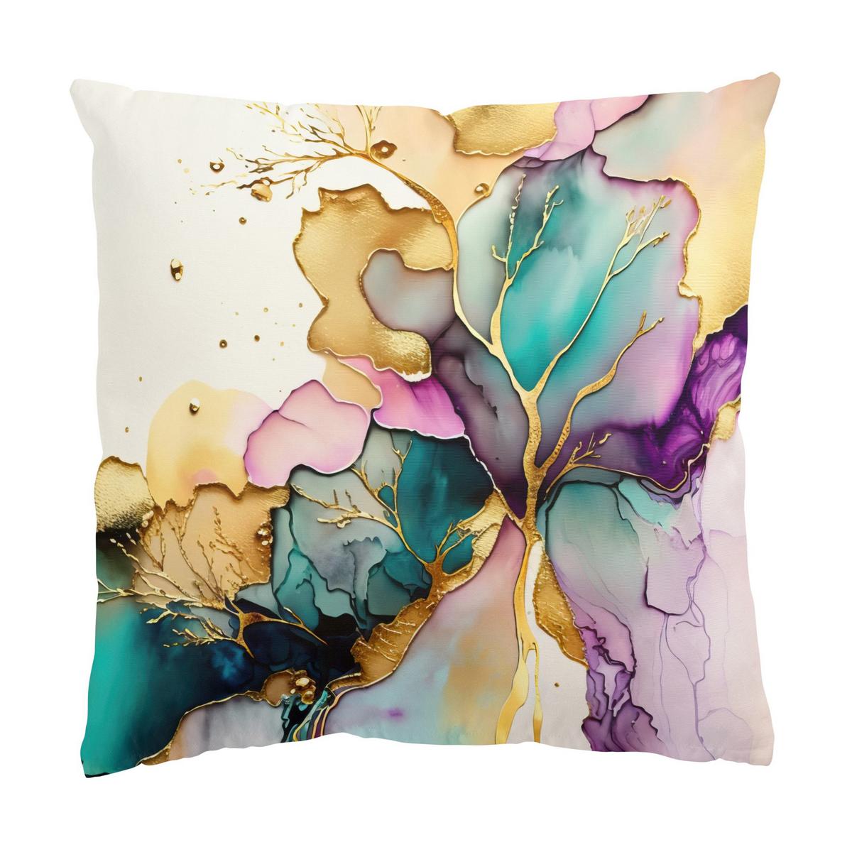 DEKOKISSEN 2er-Set Goldenes Farbspiel Duo 40/40 cm - Goldfarben, Textil (40/40cm) - Bilderwelten
