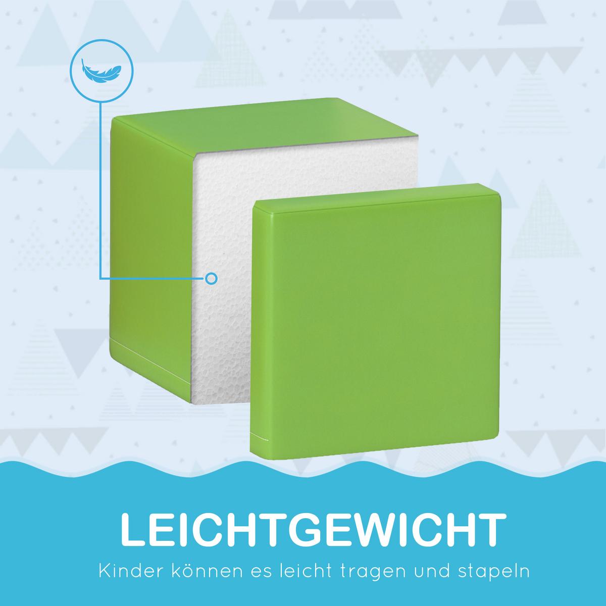 BAUSTEINSET 12er-Set Schaumstoff Bausteine Bauspielzeug für 1-3 Jahre Kinder - Blau/Multicolor, Kunststoff (20/20/20cm) - HOMCOM