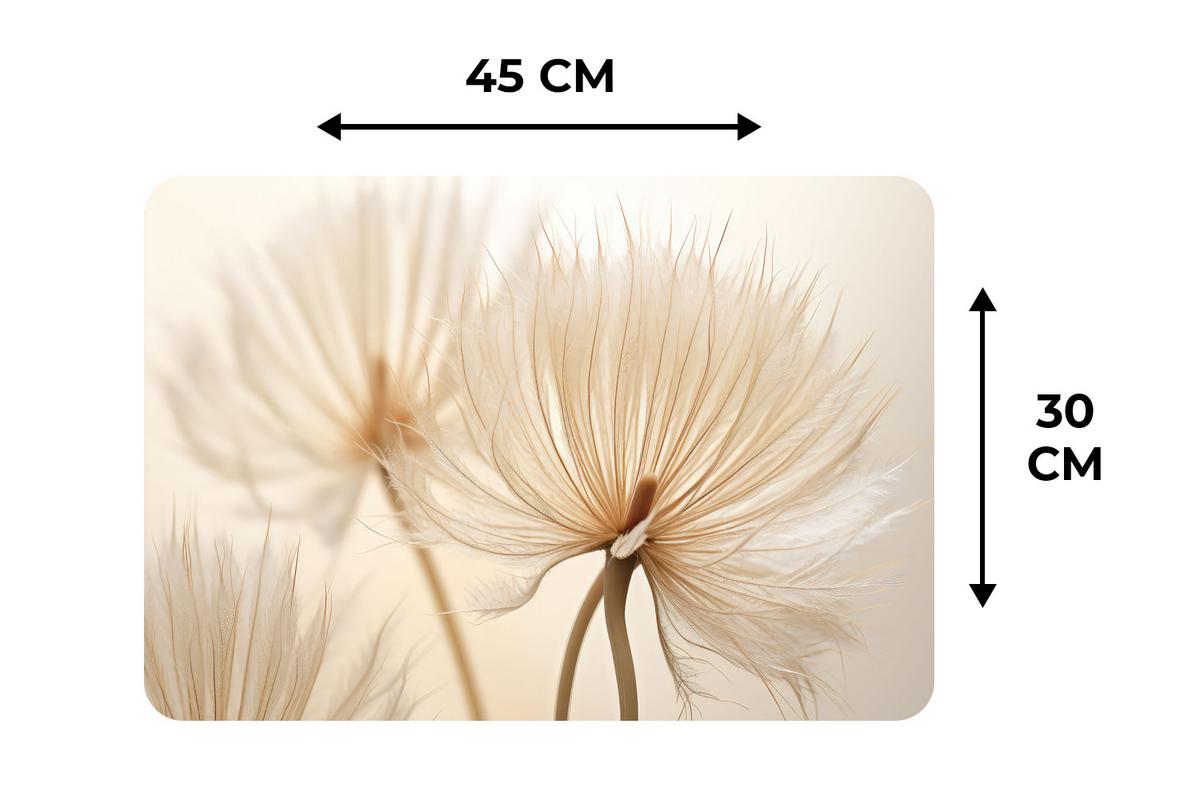 PLATZSETS 6er-Set Blumen - Beige - Natur Telleruntersetzer 45x30 cm - Ecru, Kunststoff (0.3/45/30cm) - MuchoWow